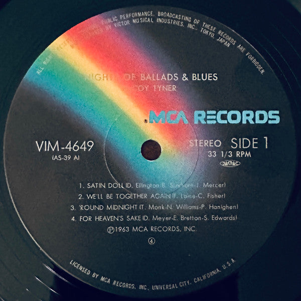McCoy Tyner - Nights Of Ballads & Blues (Vinyl, LP, Album, Reissue, Stereo) Very Good Plus (VG+) / Very Good (VG)