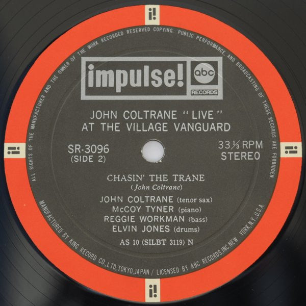 John Coltrane - "Live" At The Village Vanguard (Vinyl, LP, Album, Stereo) Very Good (VG) / Very Good Plus (VG+)