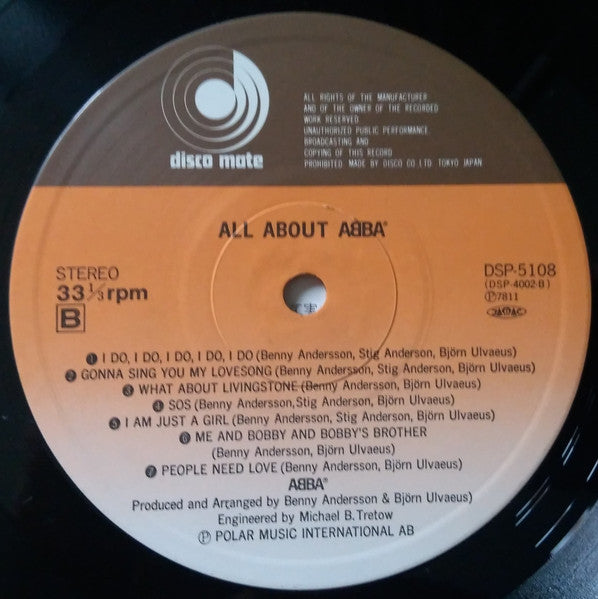 ABBA - All About ABBA (Vinyl, LP, Compilation, Reissue) Near Mint (NM or M-) / Very Good Plus (VG+)