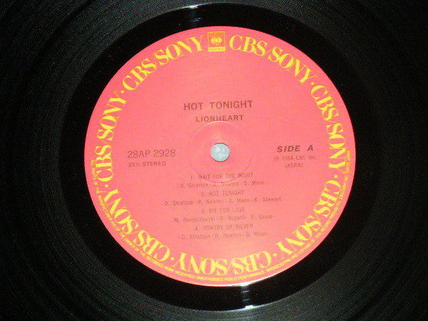 Lionheart (4) - Hot Tonight (Vinyl, LP, Album, Limited Edition)