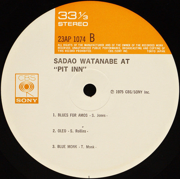Sadao Watanabe - At Pit Inn (Vinyl, LP, Album, Reissue) Very Good Plus (VG+) / Near Mint (NM or M-)