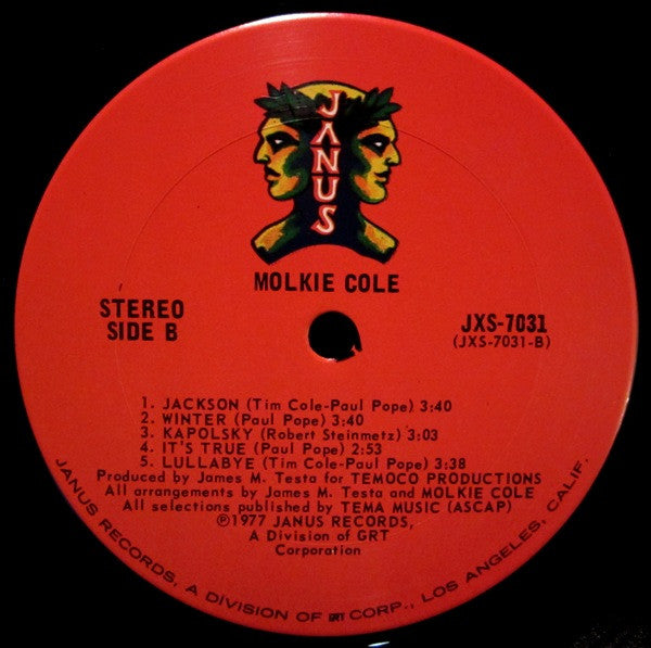 Molkie Cole - Molkie Cole (Vinyl, LP, Album) Very Good Plus (VG+) / Very Good (VG)
