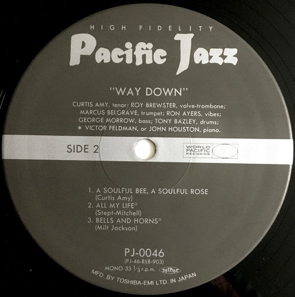 Curtis Amy - Way Down (Vinyl, LP, Album, Reissue, Mono) Near Mint (NM or M-) / Near Mint (NM or M-)
