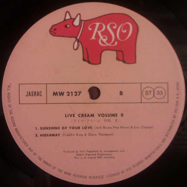 Cream (2) - Live Cream Volume II (Vinyl, LP, Album, Reissue, Stereo)