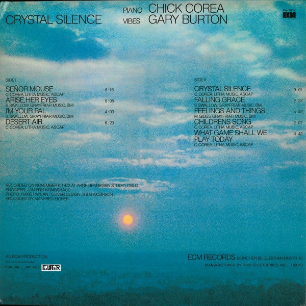 Gary Burton / Chick Corea - Crystal Silence (Vinyl, LP, Album) Very Good (VG) / Very Good Plus (VG+)