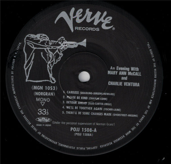 Charlie Ventura - An Evening With Mary Ann McCall And Charlie Ventura (Vinyl, LP, Album, Limited Edition, Reissue, Mono) Near Mint (NM or M-) / Near Mint (NM or M-)