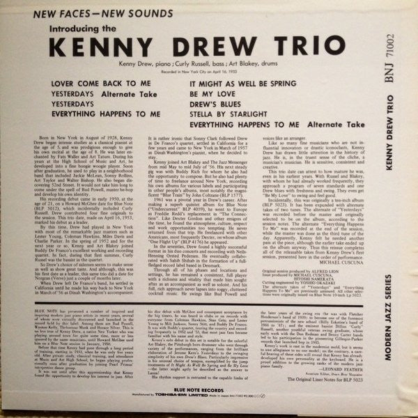The Kenny Drew Trio - New Faces New Sounds  Introducing The Kenny Drew Trio (Vinyl, LP, Album, Reissue, Mono) Near Mint (NM or M-) / Near Mint (NM or M-)