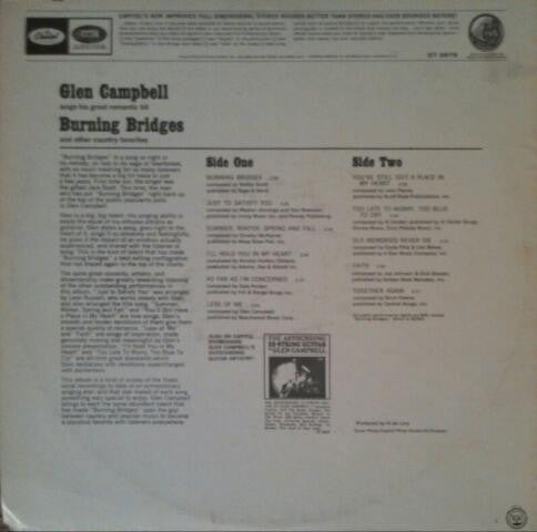 Glen Campbell - Burning Bridges (Vinyl, LP, Album, Stereo) Good Plus (G+) / Very Good (VG)
