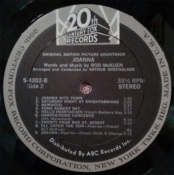 Rod McKuen - Joanna (Vinyl, LP, Stereo) Good Plus (G+) / Very Good (VG)