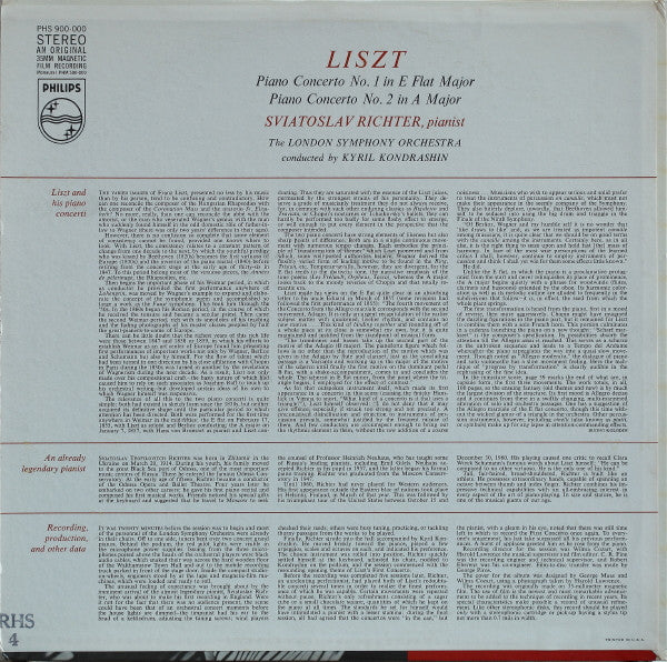 Sviatoslav Richter - Concerto No.1 / Concerto No.2 (Vinyl, LP, Stereo) Very Good (VG) / Very Good Plus (VG+)