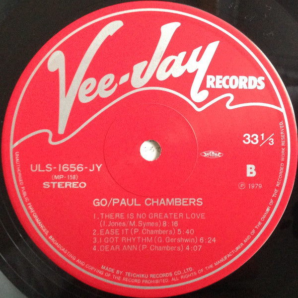 Paul Chambers (3) - Go... (Vinyl, LP, Album, Limited Edition, Reissue, Stereo) Very Good (VG) / Very Good Plus (VG+)