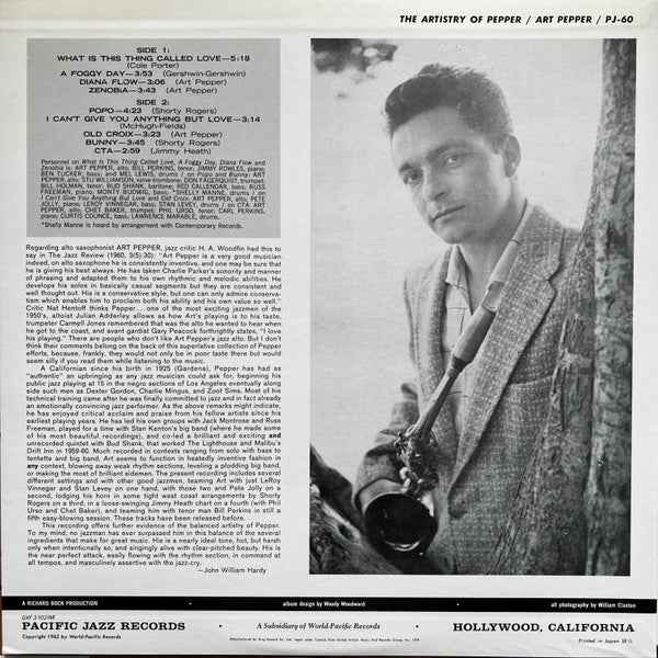Art Pepper - The Artistry Of Pepper (Vinyl, LP, Album, Compilation,...