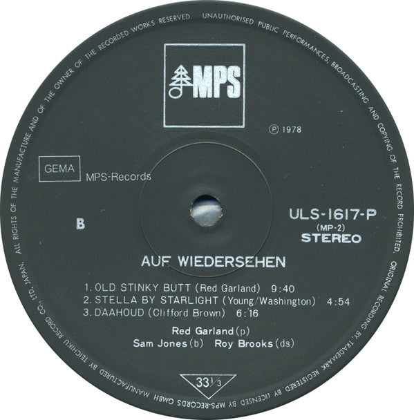 Red Garland - Auf Wiedersehen (Vinyl, LP, Album)