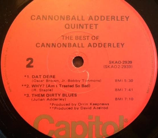 The Cannonball Adderley Quintet - The Best Of Cannonball Adderley (Vinyl, LP, Compilation, Reissue, Repress) Good Plus (G+) / Very Good (VG)