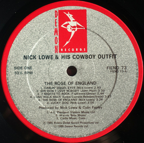 Nick Lowe And His Cowboy Outfit - The Rose Of England (Vinyl, LP, Reissue) Near Mint (NM or M-) / Very Good Plus (VG+)