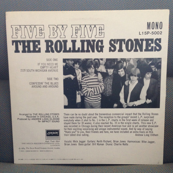 The Rolling Stones - Five By Five (Vinyl, 12", EP, Mono) Very Good Plus (VG+) / Very Good Plus (VG+)