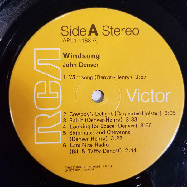 John Denver - Windsong (Vinyl, LP, Album, Stereo) Very Good (VG) / Very Good (VG)