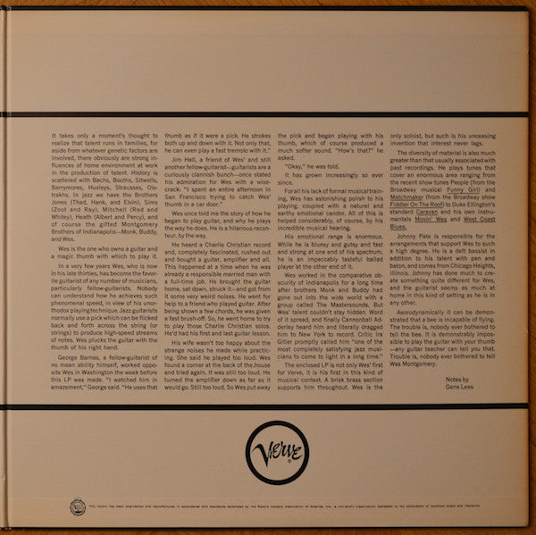 Wes Montgomery - Movin' Wes (Vinyl, LP, Album, Stereo) Very Good Plus (VG+) / Very Good (VG)