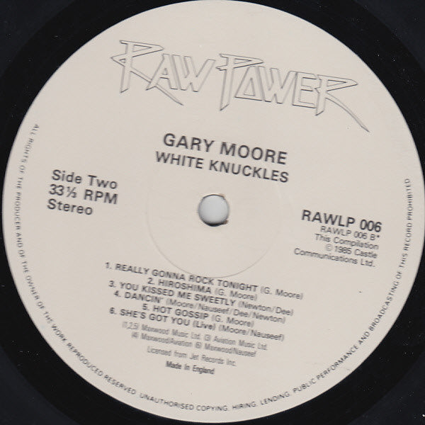 Gary Moore - White Knuckles (Vinyl, LP, Compilation, Stereo) Very Good Plus (VG+) / Very Good (VG)