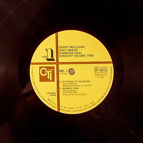 Gerry Mulligan - Carnegie Hall Concert - Volume 2 (Vinyl, LP, Album) Very Good Plus (VG+) / Very Good Plus (VG+)