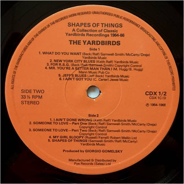 The Yardbirds - Shapes Of Things (2xVinyl, LP, Compilation) Very Good (VG) / Very Good (VG)