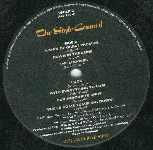 The Style Council - Our Favourite Shop (Vinyl, LP, Album) Very Good (VG) / Very Good (VG)