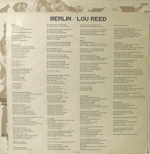 Lou Reed - Berlin (Vinyl, LP, Album, Limited Edition, Reissue) Very Good Plus (VG+) / Very Good Plus (VG+)