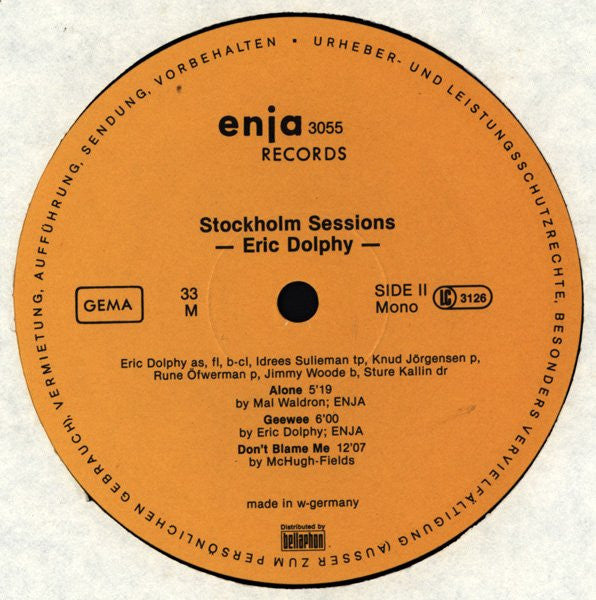 Eric Dolphy - Stockholm Sessions (Vinyl, LP, Album, Mono) Very Good Plus (VG+) / Very Good Plus (VG+)