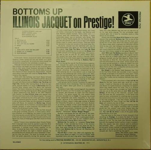 Illinois Jacquet - Bottoms Up - Illinois Jacquet On Prestige! (Vinyl, LP, Album, Reissue, Stereo) Very Good Plus (VG+) / Very Good Plus (VG+)