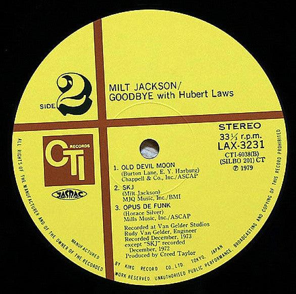 Milt Jackson - Goodbye (Vinyl, LP, Album, Limited Edition, Reissue,...