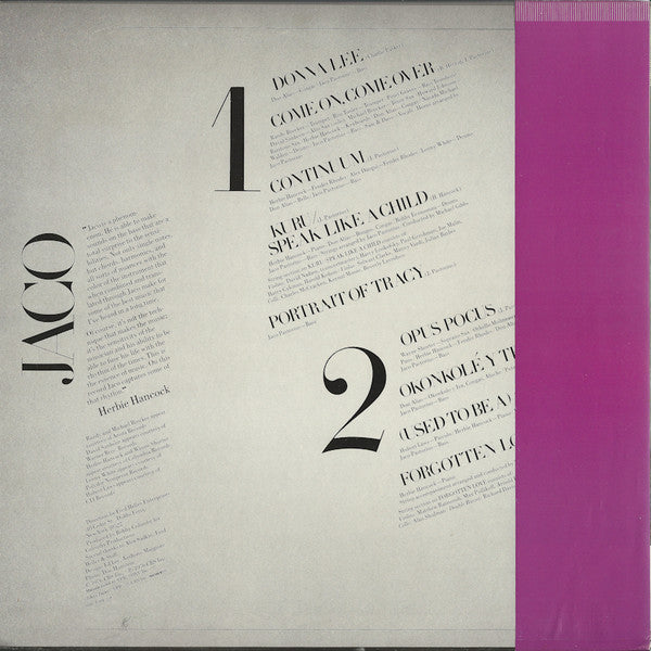 Jaco Pastorius - Jaco Pastorius (Vinyl, LP, Album, Reissue) Near Mint (NM or M-) / Very Good Plus (VG+)