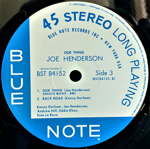 Joe Henderson - Our Thing (2xVinyl, 12", 45 RPM, Album, Limited Edition, Numbered, Reissue, Stereo) Very Good Plus (VG+) / Near Mint (NM or M-)