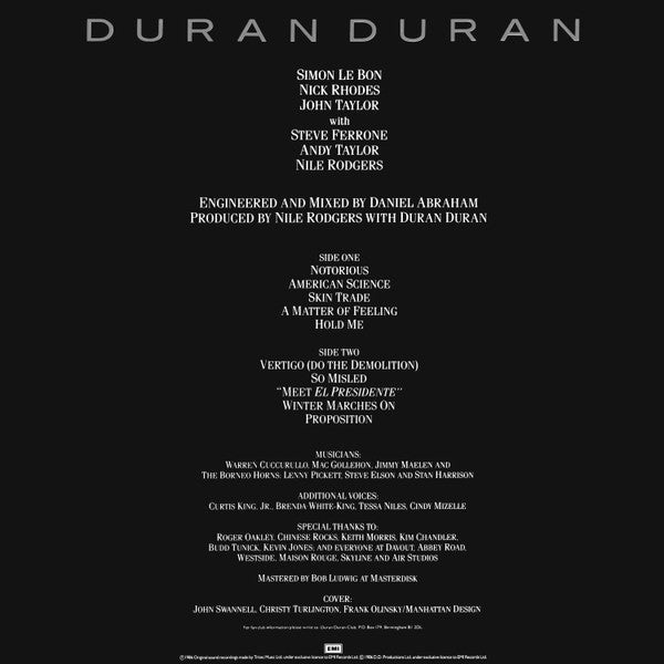 Duran Duran - Notorious (Vinyl, LP, Album)