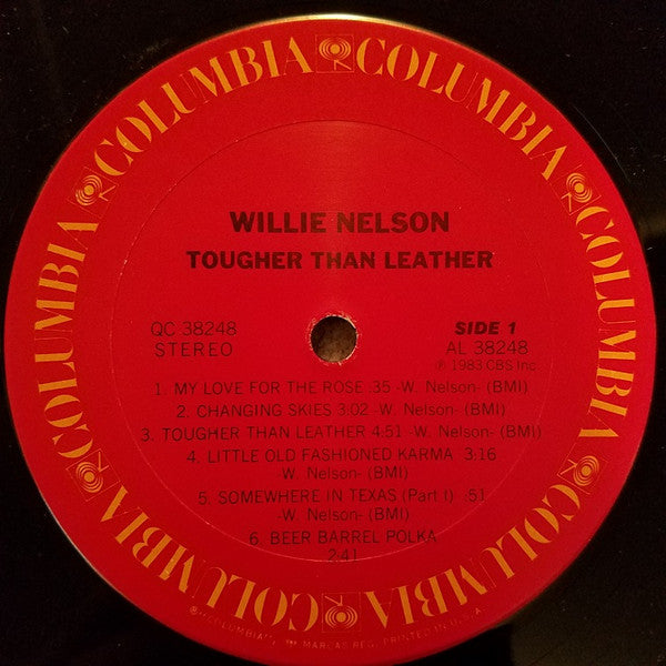 Willie Nelson - Tougher Than Leather (Vinyl, LP, Album) Very Good Plus (VG+) / Very Good Plus (VG+)