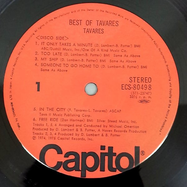 Tavares - Best Of Tavares (Vinyl, LP, Compilation) Very Good Plus (VG+) / Very Good Plus (VG+)