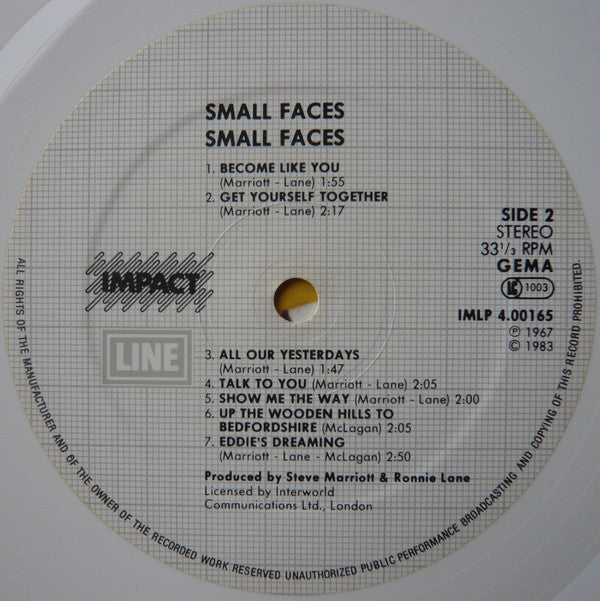 Small Faces - Small Faces (Vinyl, LP, Album, Reissue) Very Good Plus (VG+) / Very Good Plus (VG+)