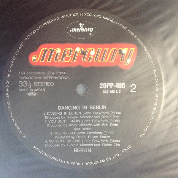 Berlin - Dancing In Berlin (Vinyl, LP, Compilation) Very Good Plus (VG+) / Very Good (VG)
