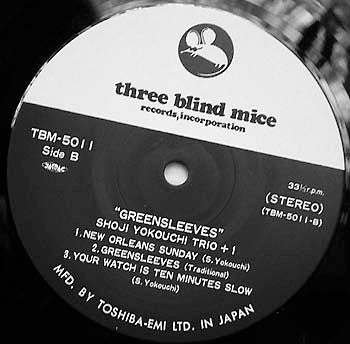 Shoji Yokouchi Trio - Greensleeves (Vinyl, LP, Album) Near Mint (NM or M-) / Very Good Plus (VG+)