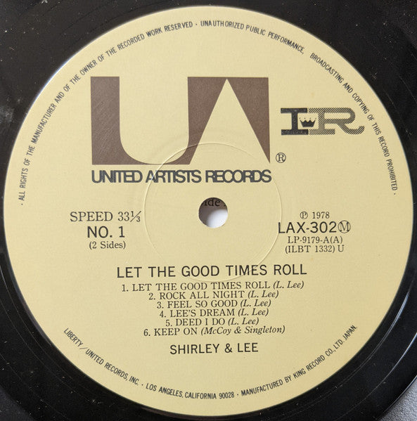 Shirley And Lee - Let The Good Times Roll (Vinyl, LP, Compilation) Very Good Plus (VG+) / Very Good Plus (VG+)