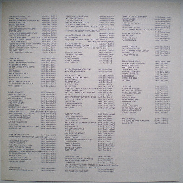 Carole King - Writer: Carole King (Vinyl, LP, Album)