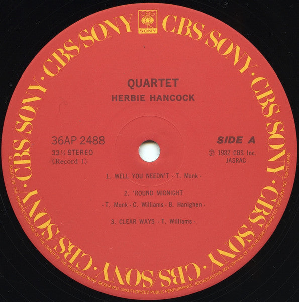 Herbie Hancock - Quartet = カルテット (2xVinyl, LP, Album) Very Good Plus (VG+) / Very Good Plus (VG+)