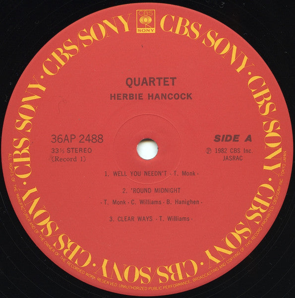 Herbie Hancock - Quartet (2xVinyl, LP, Album) Very Good Plus (VG+) / Very Good Plus (VG+)