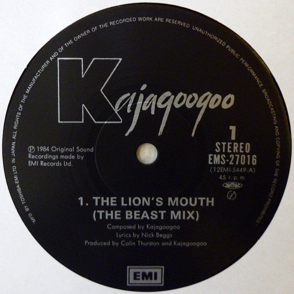 Kajagoogoo - The Lion's Mouth (The Beast Mix) (Vinyl, 12", 45 RPM, ...