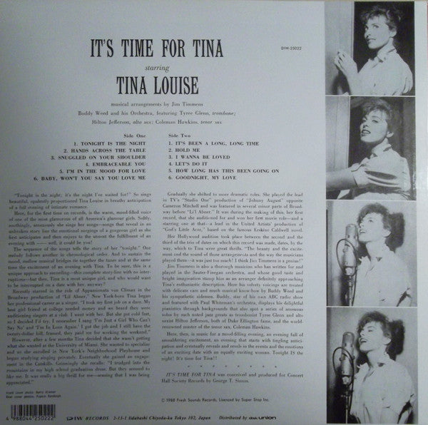 Tina Louise - It's Time For Tina (Vinyl, LP, Album, Reissue) Very Good (VG) / Very Good Plus (VG+)