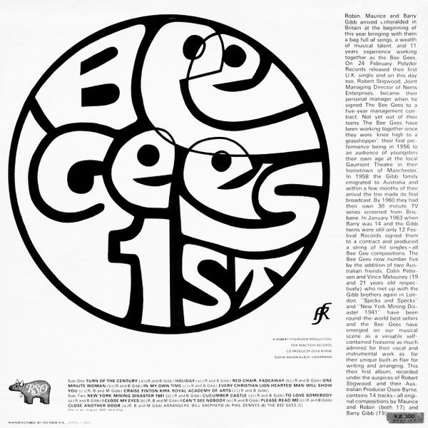 Bee Gees - Bee Gees' 1st = The Bee Gees First (Vinyl, LP, Album, Reissue, Stereo) Very Good Plus (VG+) / Very Good Plus (VG+)