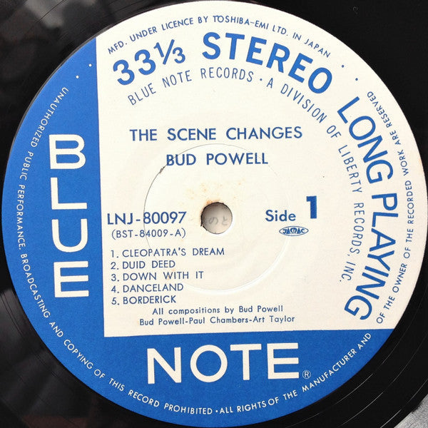 Bud Powell - The Scene Changes = ザ・シーン・チェンジズ (Vinyl, LP, Album, Reissue, Stereo) Near Mint (NM or M-) / Very Good (VG)