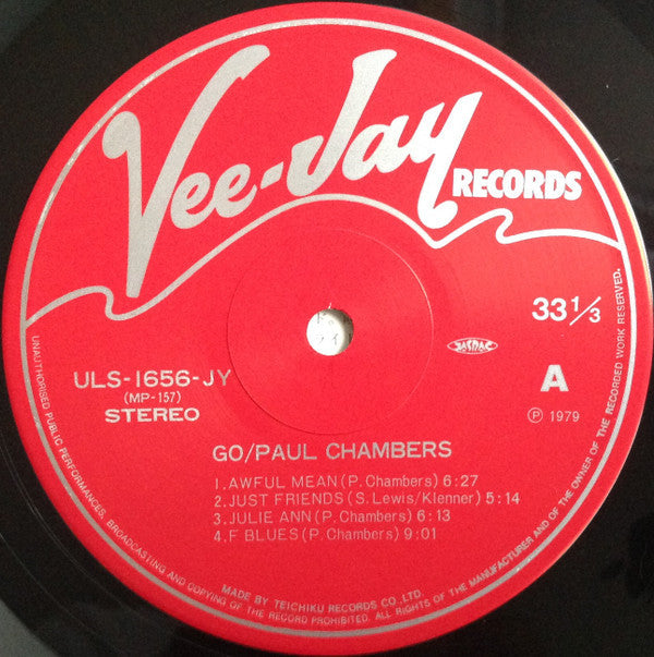 Paul Chambers (3) - Go... (Vinyl, LP, Album, Limited Edition, Reissue, Stereo) Very Good (VG) / Very Good Plus (VG+)