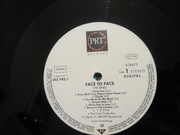 The Kinks - Face To Face (Vinyl, LP, Album, Reissue, Stereo) Near Mint (NM or M-) / Very Good Plus (VG+)