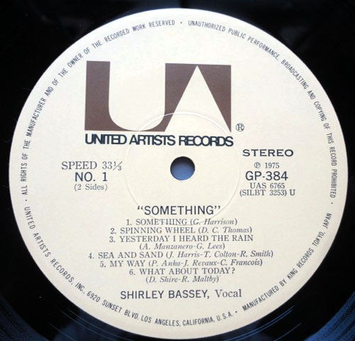 Shirley Bassey - Something (Vinyl, LP, Album, Reissue)