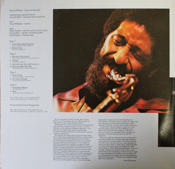 Sonny Rollins - Don't Stop The Carnival (2xVinyl, LP, Album) Very Good Plus (VG+) / Very Good Plus (VG+)